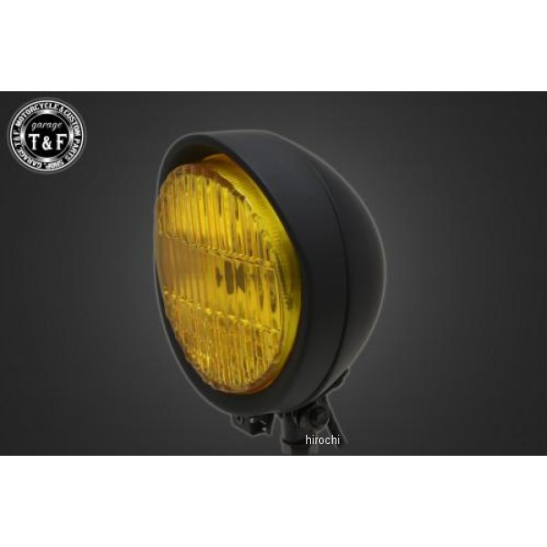 5.5インチバイザーヘッドライト+ステー マグナ50 マットBK/イエロー