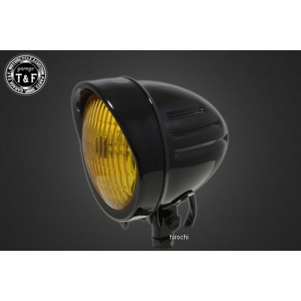 4.5インチスリットヘッドライト(クラシックレンズ仕様)+ステー DS250 ブラック/イエロー