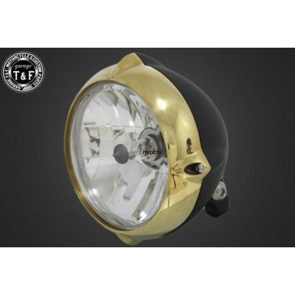 5.75in ビンテージライト(真鍮/マット黒)ユーロレンズ(透明)+ステーA スティード400(VLS除く)