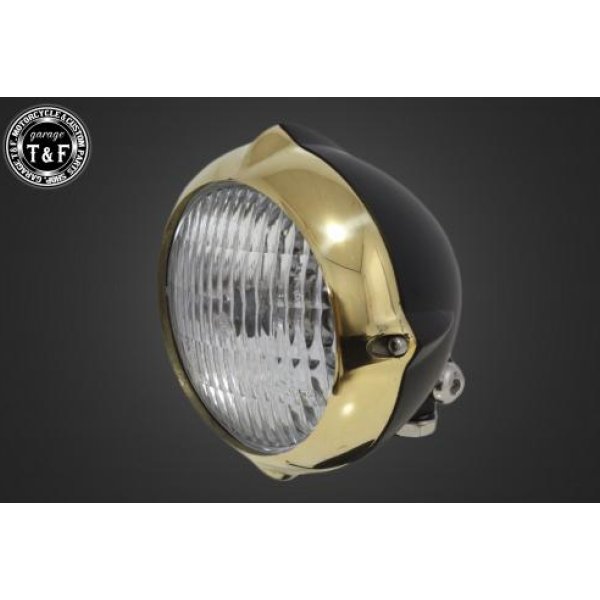 4.5in ビンテージライト(真鍮/マット黒)クラシックレンズ(透明)+ステーA シャドウスラッシャー400