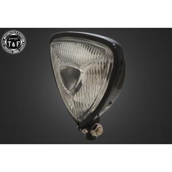 ビンテージトライアングルヘッドライト(ブラック)クリアーレンズ+ステーC SR400