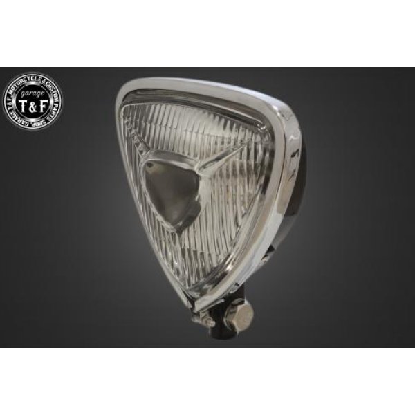 ビンテージトライアングルライト(メッキ/黒)透明レンズ+ステーA スティード400(VLS除く)