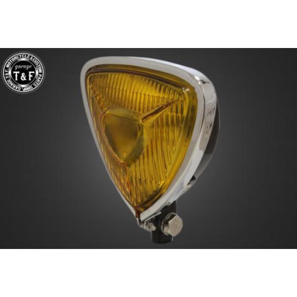 ビンテージトライアングルライト(メッキ/黒)黄レンズ+ステーA シャドウスラッシャー400