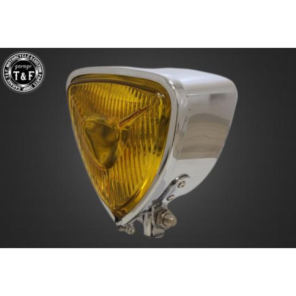 トライアングルヘッドライト メッキ/イエローレンズ+ステーC イントルーダーLC250