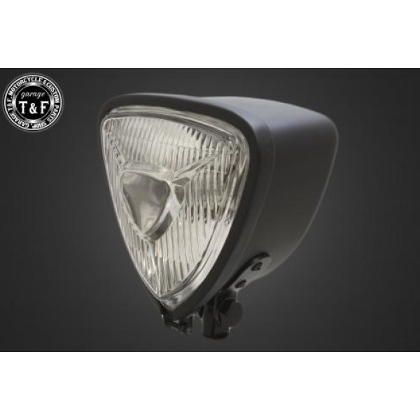 トライアングルヘッドライト(マットブラック)クリアーレンズ+ステーA マグナ250(S)