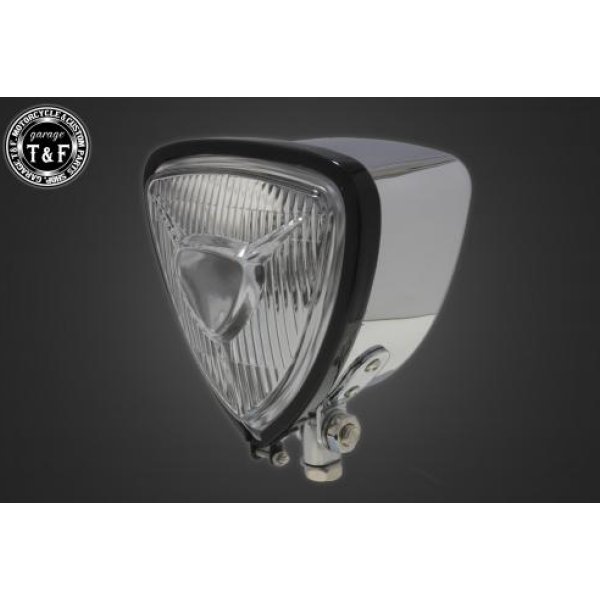 トライアングルヘッドライト(ブラック/メッキ)クリアーレンズ+ステーA DS250