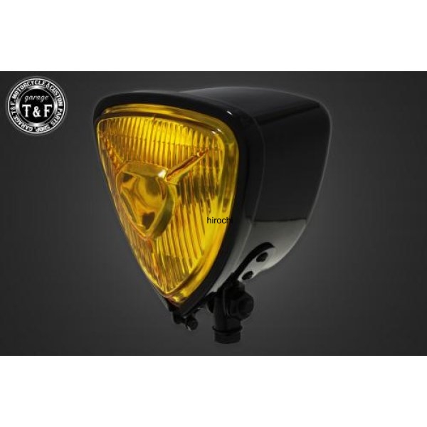 トライアングルヘッドライト(ブラック)イエローレンズ+ステーA DS1100