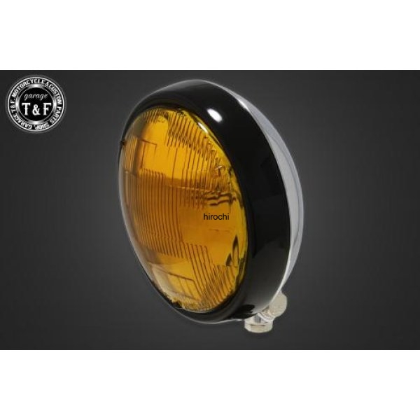 5.75in プレートライト(黒/メッキ)黄レンズ+ステーB イントルーダー400