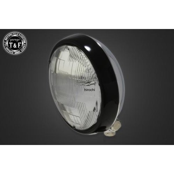 5.75in プレートライト(黒/メッキ)透明レンズ+ステーB イントルーダー400