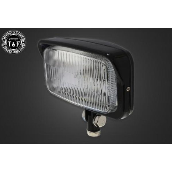 ビンテージスクエアヘッドライト(ブラック)クリアーレンズ+ステーB イントルーダー400クラシック