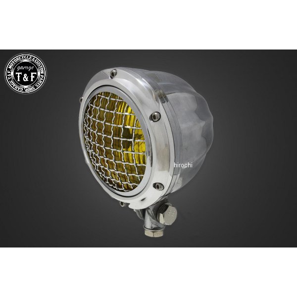 4.5インチグリルシトラスヘッドライト(ポリッシュ)イエローレンズ バルカン400(II)