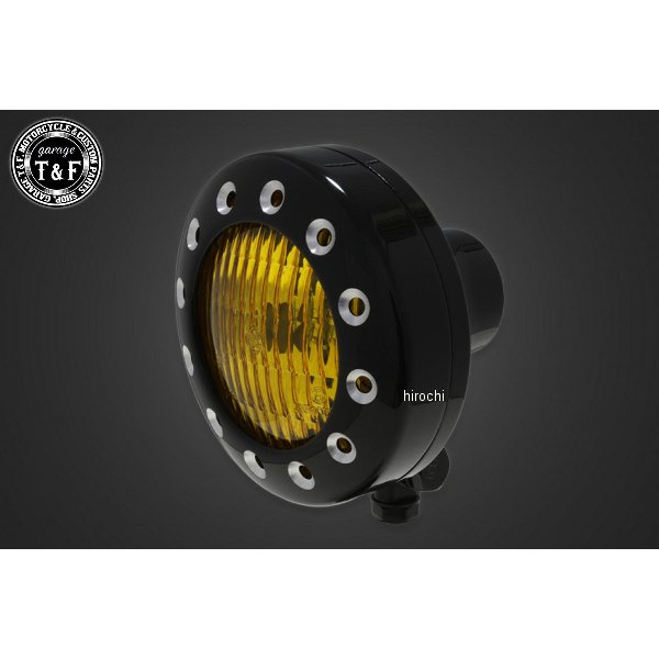 4.5インチドリルドヘッドライト(ブラック)イエローレンズ 250TR