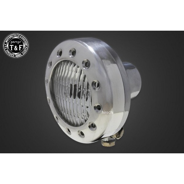 4.5インチドリルドヘッドライト(ポリッシュ)クリアーレンズ スティード400(VLX、VCL、VSE)