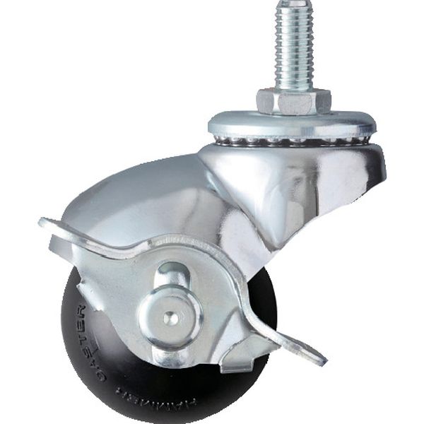 40515A20R40  ねじ込み式W3/8 旋回式ゴム車輪 40mm ストッパー付