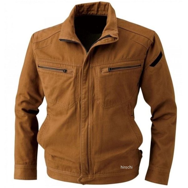 ソフトチノクロス&ストレッチデニムロングスリーブジャケット キャメル