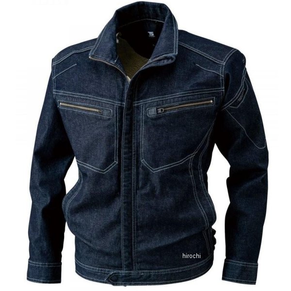 ソフトチノクロス&ストレッチデニムロングスリーブジャケット ネイビー