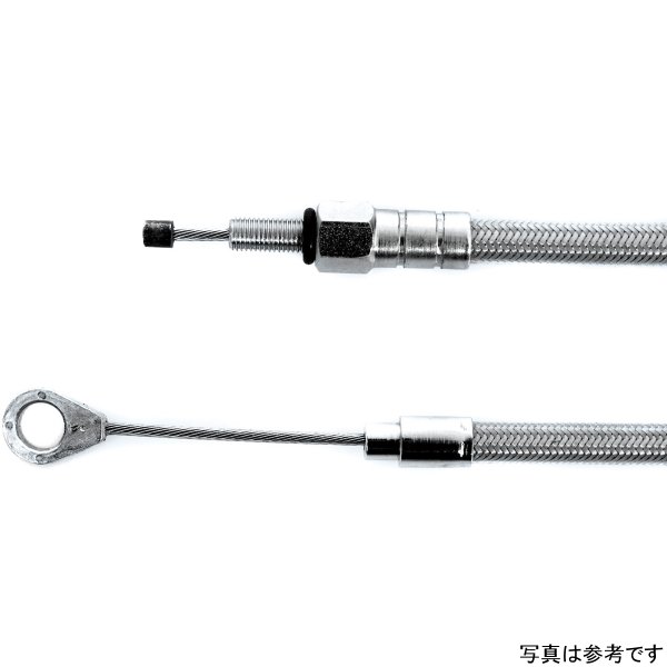クラッチ ケーブル 185cm ハーレー BigTwin 5速 ステンレスメッシュ クリアコート