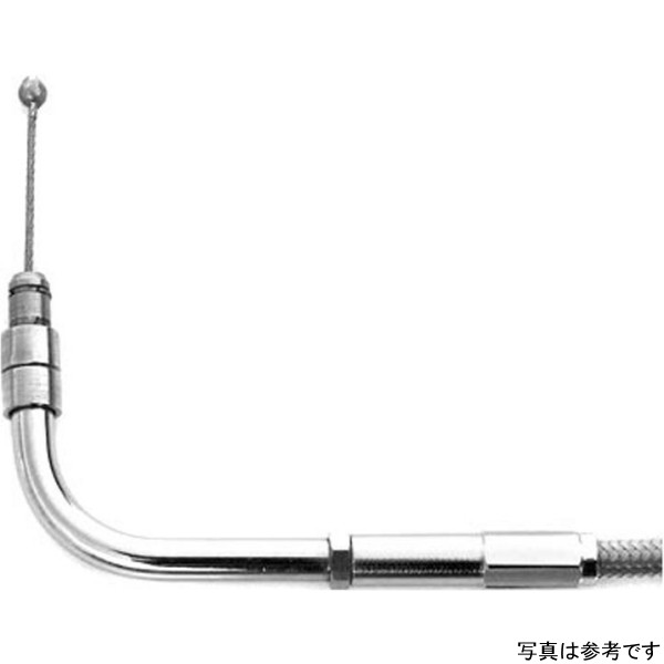 スロットルケーブル 135cm ステンレスメッシュ クリアコート