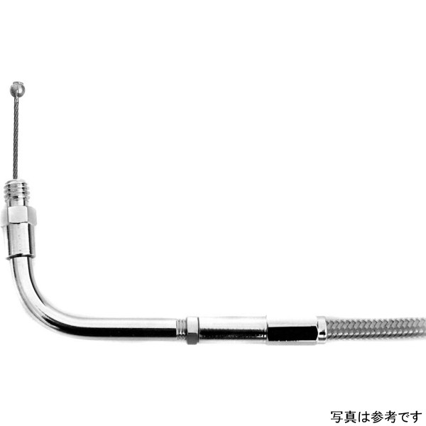 スロットルケーブル 135cm 95年以前 ハーレー BigTwin ステンレスメッシュ クリアコート
