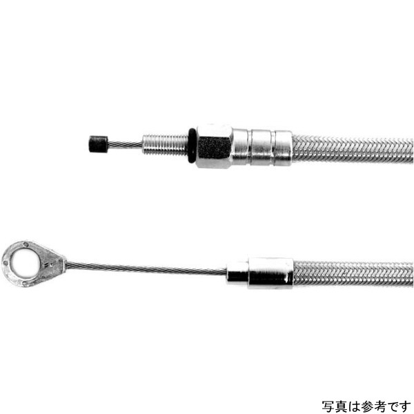 クラッチ ケーブル 215cm ハーレー BigTwin 6速 ステンレスメッシュ クリアコート