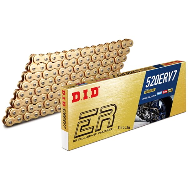 チェーン 520ERV7 レース用 ERシリーズ ゴールド ZJ カシメ