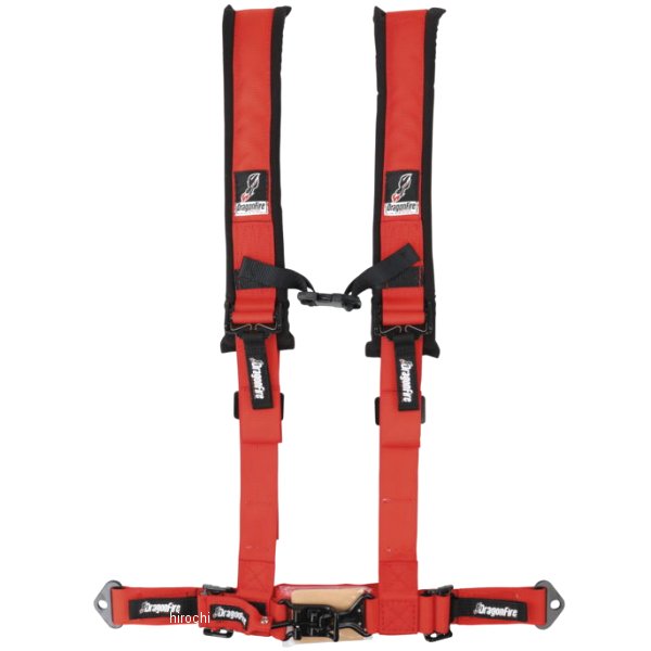 ハーネス Hスタイル 4ポイント 2インチバックル 赤