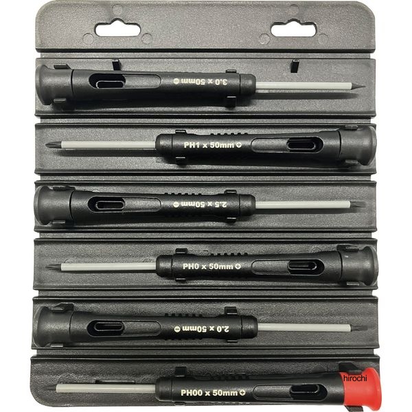 SIGNET 6本組 ロールチョイス 精密プラス、 マイナスドライバーセット ロールケース付