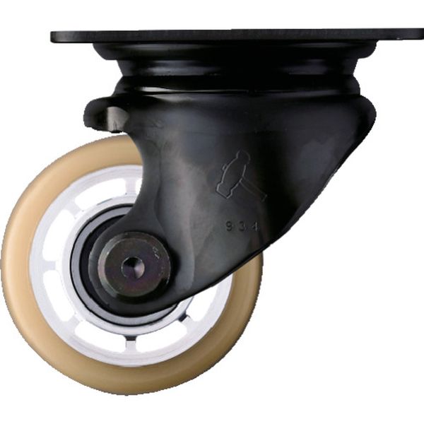 5401SBAU65 814-1630 低床重荷重用旋回式ウレタンキャスター(アルミホイール・ボールベアリング)65mm