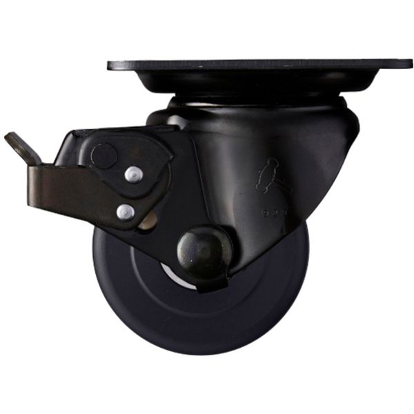 低床式重荷重用キャスター 自在(ストッパー付) 車輪径75mm MCナイロン車輪(ラジアルボールベアリング)