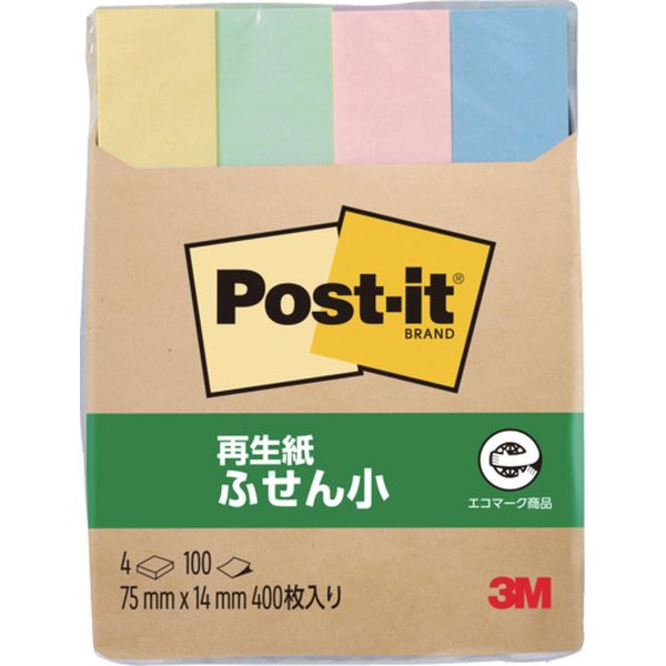 560RPK 542-1381  ポスト・イット 75X14mm 100枚X4パッド 4色混色