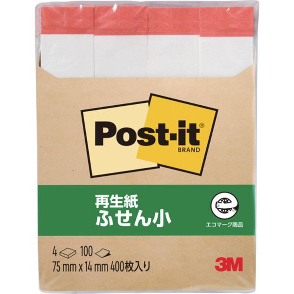 560RPWR 103-7652  ポスト・イット 75X14mm 100枚X4パッド ホワイト