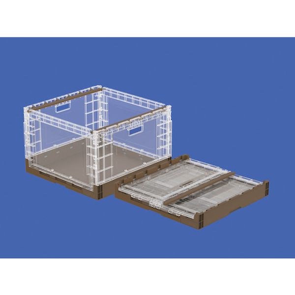折りたたみコンテナー 561510 オリコンEP89B 透明/ブラウン
