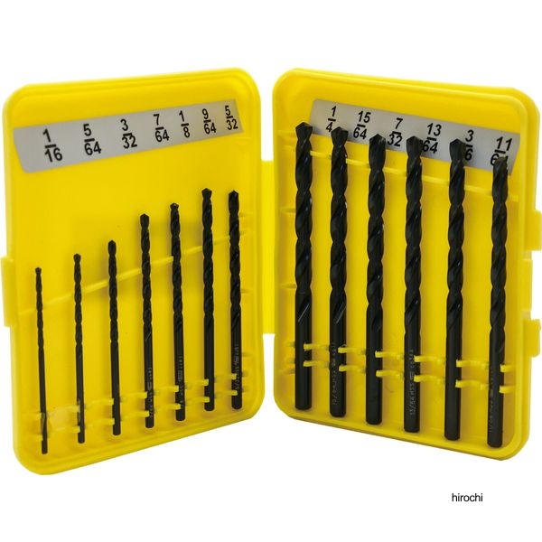 SIGNET 13点組 HSSドリルセット インチサイズ 1/16-1/4  ケース付