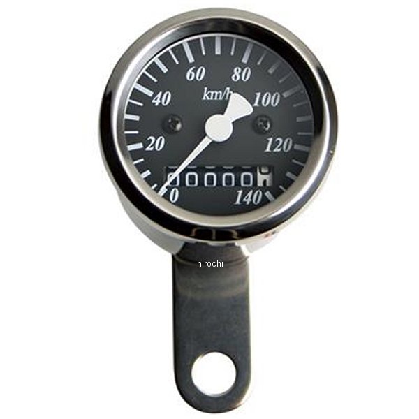 機械式ミニスピードメーター φ48mm 黒パネル トリップ無