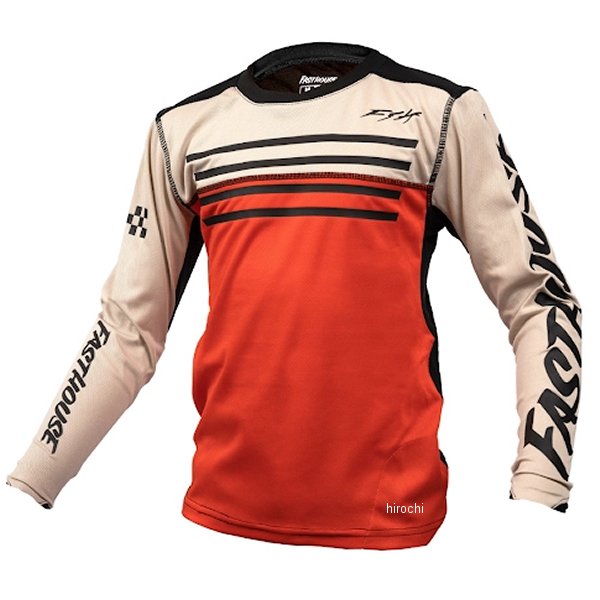 MTB ユース サイドワインダー アロイ ロングスリーブジャージ クリーム/赤 YMサイズ