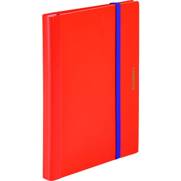 二つ折りクリアーファイルコンパック 10ポケットオレンジ