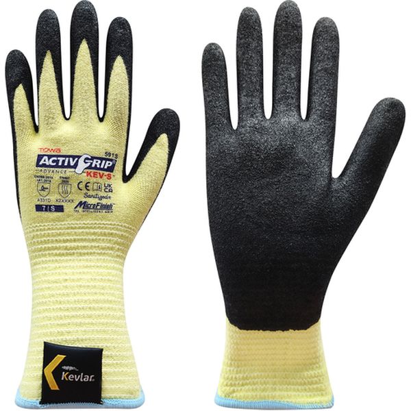 591S12P7S まとめ買い 耐切創手袋 アクティブグリップアドバンスKEV-S 7/S (12双入)
