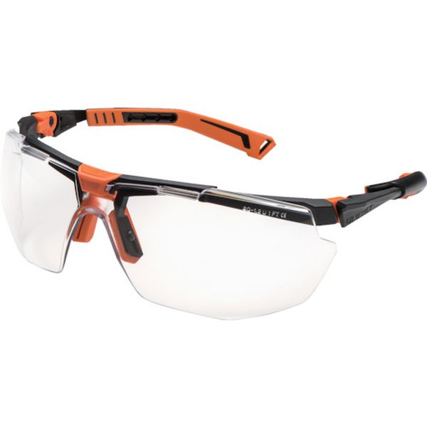 5X1.40.02.00 380-0779  一眼型保護メガネ 5X1 ブラック×オレンジ