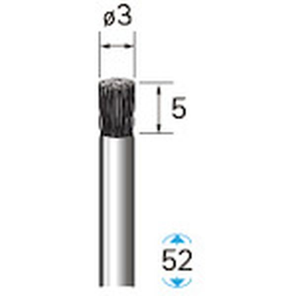 407-5212  ステンレスブラシ エンド 5本入 φ3×5×軸φ3 線φ0.1