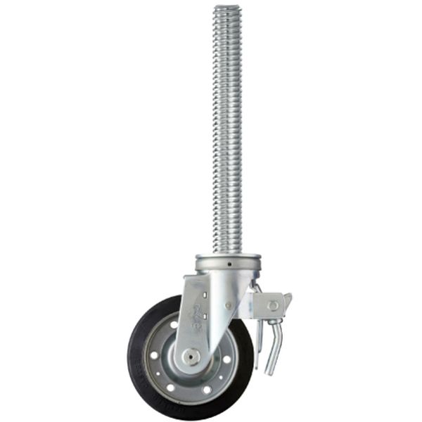 505SAR150 814-1506 足場用キャスター ねじ込み式足場用キャスター 旋回式 車輪径150mm ゴム車輪