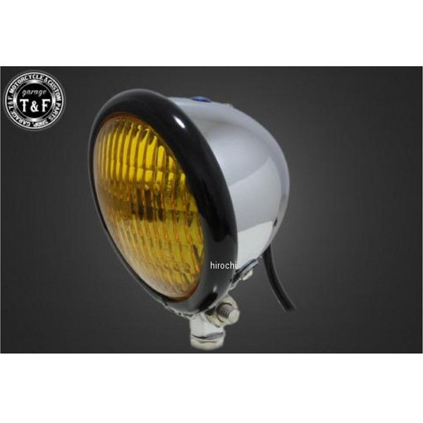 4.5インチベーツライト ブラック/メッキ/イエローレンズ ステー無し 汎用