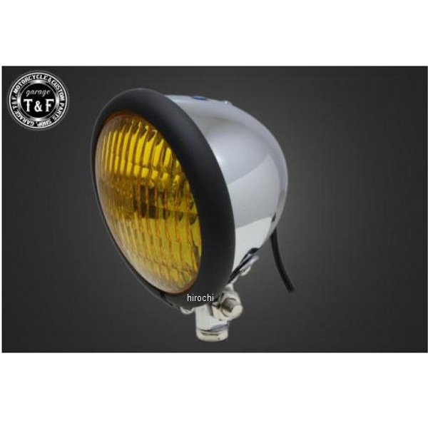 4.5インチベーツライト マットブラック/メッキ/イエローレンズ+ステーG エストレヤ