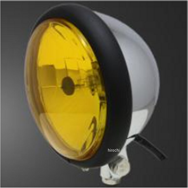5.75インチベーツライト マットブラック/メッキ/イエローレンズ ステー無し 汎用