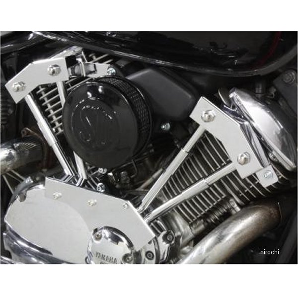 SUエアクリーナー&プッシュロッドカバーセット ドラッグスター1100 黒/メッキ