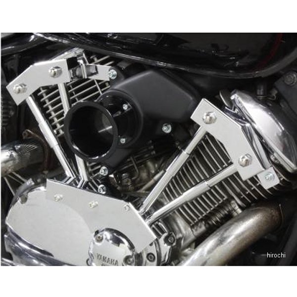 ファンネルエアクリーナー&プッシュロッドカバーセット ドラッグスター1100 黒/メッキ