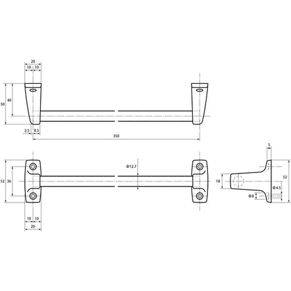 610011 609-5521  タオル掛け 350mm