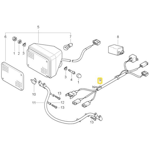 ライセンスプレートライト用ワイアハーネス 61127667059