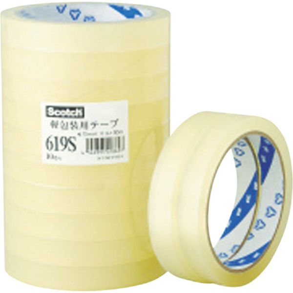 619S24X50 468-9755  スコッチ 軽包装用テープ 619S 24mm×50m 6巻入り