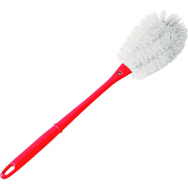 バーキュート柄付たわしLサイズ白 柄(赤)BCTARH-LW