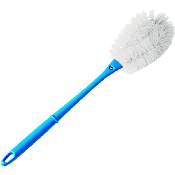 バーキュート柄付たわしLサイズ白 柄(青)BCTABH-LW